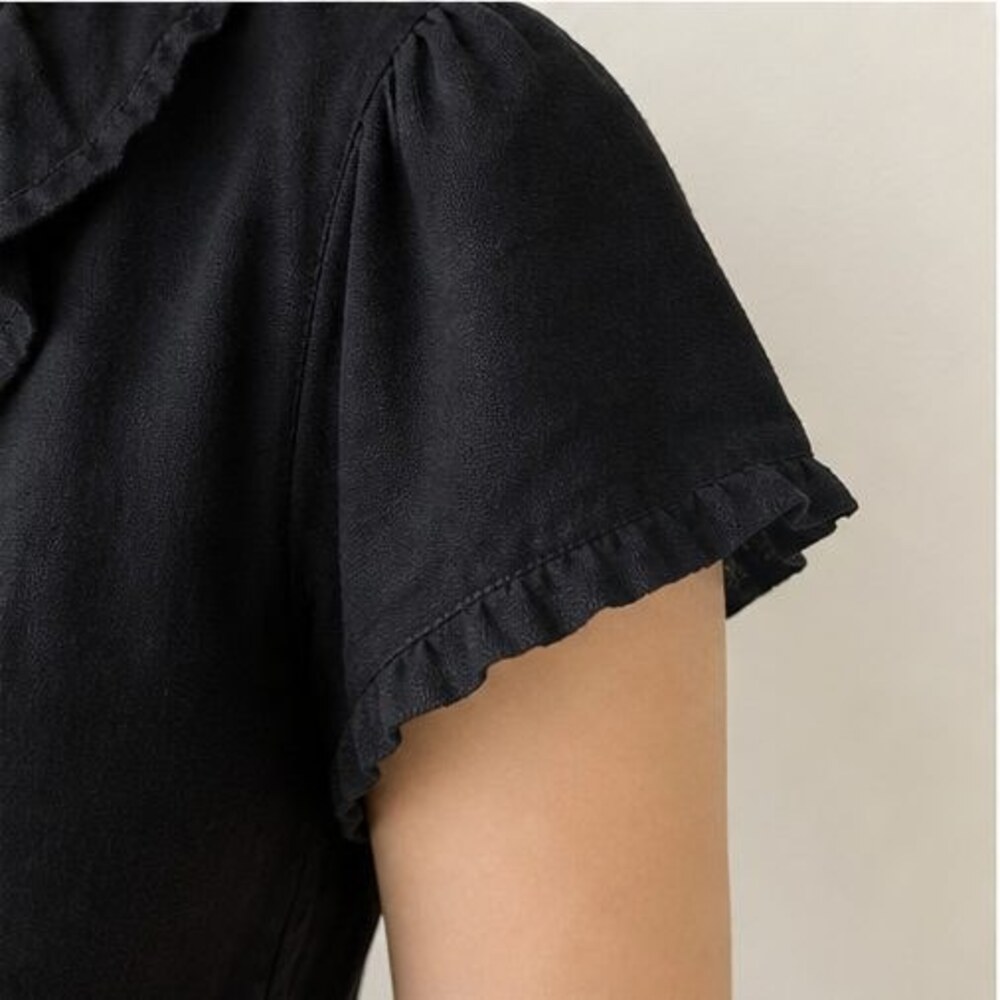 Black Button Blouse - Picture 5 of 6